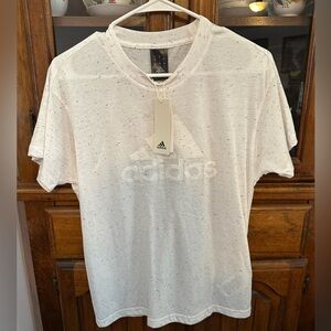Adidas White Short Sleeve Tee with Speckled Design